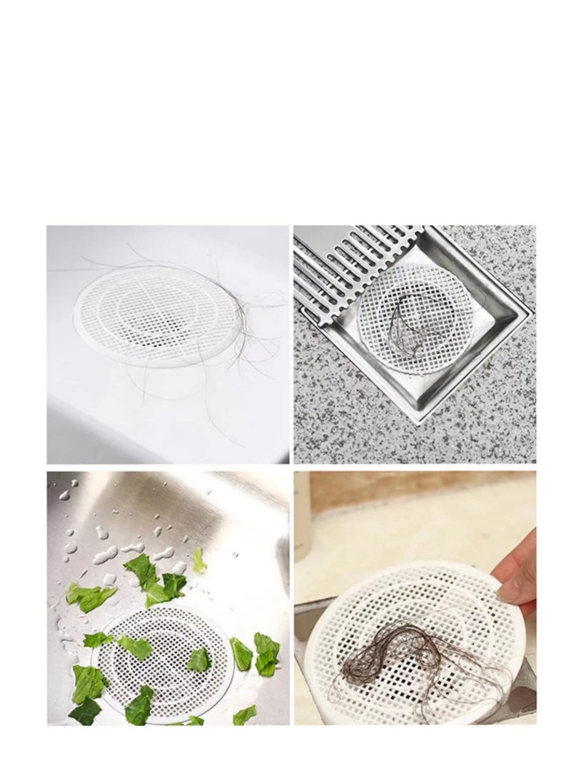 SOLARAE Shower Drain Hair Catcher, 4 Pcs Kitchen Sink Strainer, Hair Strainer Shower Mesh Sticker, Drain Grill Cover, Bath Hair Catcher, Strainer for Kitchen, Bathroom, Shower Tub - Image 3