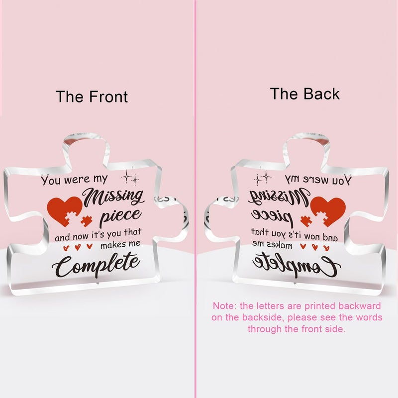 ilifemate Valentines Day Gifts for Her/Him  Gifts for Boyfriend Girlfriend - Acrylic Puzzle Piece Engraved Plaque Valentines Day Gifts  Birthday  Christmas  Anniversary  Valentines Day Gifts for Husband  Wife - Image 3