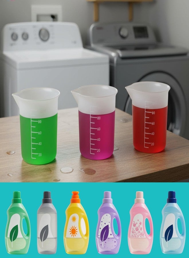 Neyauo 6 Pcs Silicone Laundry Detergent Cup 100ml Laundry Detergent Measuring Cup Reusable Washable Silicone Dispenser Cups Flexible Liquid Measuring Cups for Home,Hotel,Bathroom,Dormitory,DIY,Art & Craft - Image 5