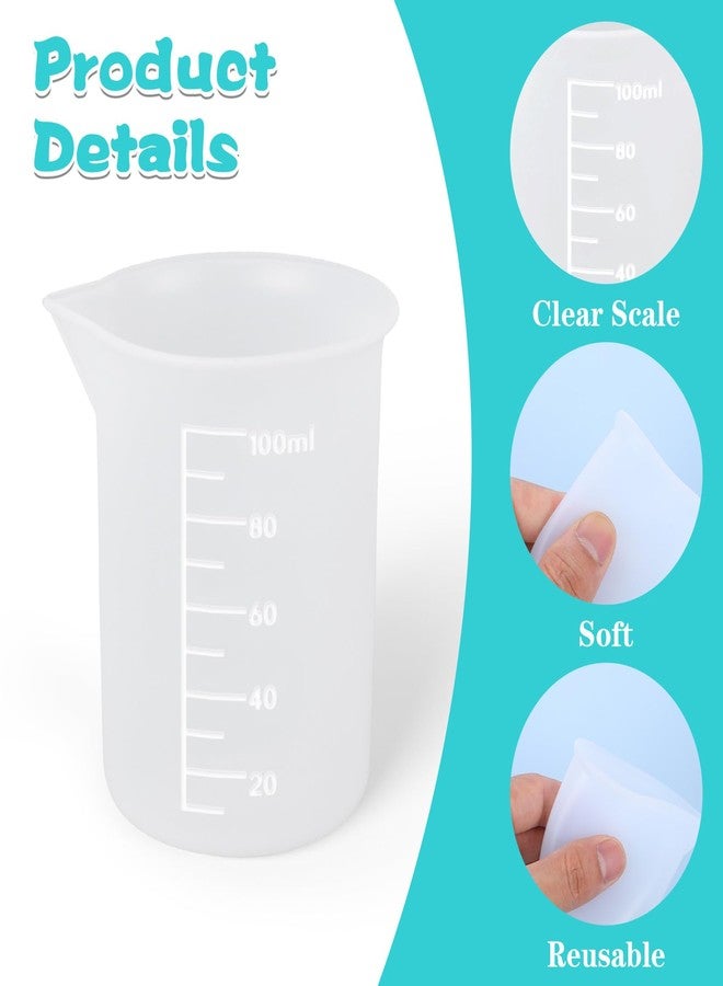 Neyauo 6 Pcs Silicone Laundry Detergent Cup 100ml Laundry Detergent Measuring Cup Reusable Washable Silicone Dispenser Cups Flexible Liquid Measuring Cups for Home,Hotel,Bathroom,Dormitory,DIY,Art & Craft - Image 3