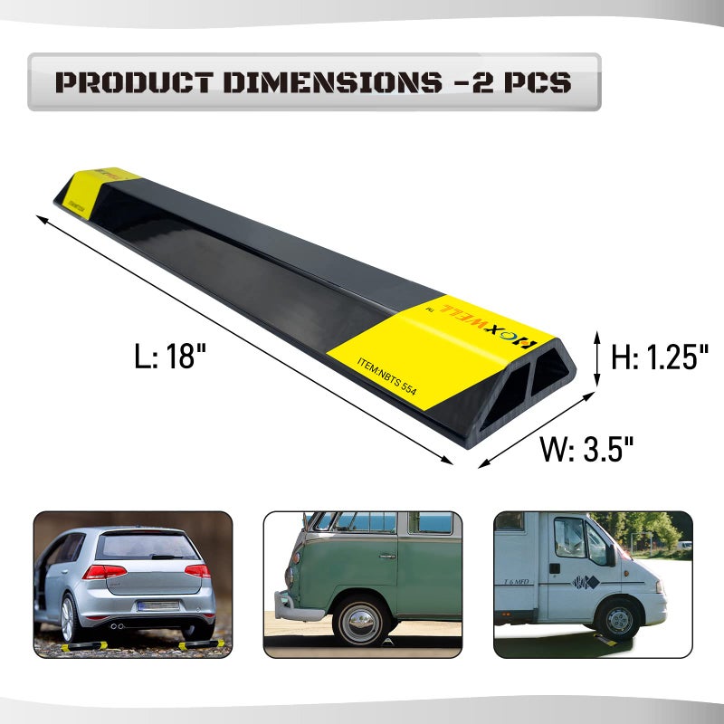 HOXWELL 2 Pcs 18'' Heavy Duty Parking Aid for Garage, Parking Gadgets Protects Car and Garage Walls, Parking Stopper Easy to Install 2 Packs - Image 2