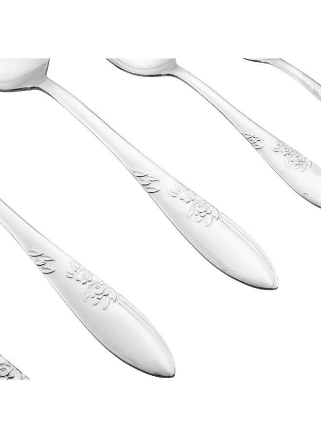 هيك طقم ملاعق شوربة من الستانلس ستيل المقاوم للصدأ مكون من 12 قطعة فضي - Image 3