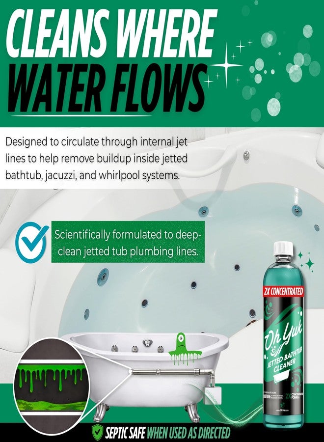 Oh Yuk Jetted Tub Cleaner 2X Concentrated - Jetted Bathtub & Jacuzzi Cleaner for Jetted Tub Systems and Bathtub with Jets - 27 Fl oz - Image 4