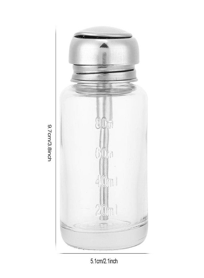 YOSOO Nail Polish Remover Bottles Refillable Pump Dispenser Bottles Pump Dispenser 80ML Push Down Nail Polish Remover Glass Bottle Empty Portable Push Down Pump Dispenser for Head Lip Eye Makeup Remover(1) - Image 5
