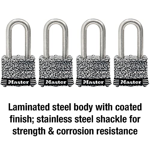 Master Lock 3SSQLF Stainless Steel Outdoor Padlock with Key, 4 Pack Keyed-Alike - Image 3