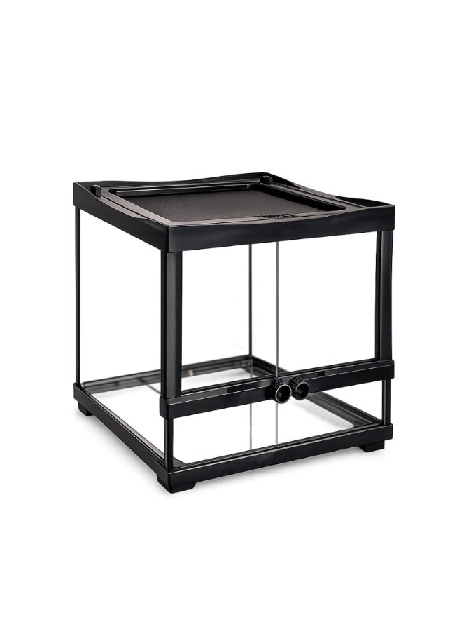 دوفين حوض تراريوم وزواحف دوفين موديل TT-800 (30×30×30 سم) - حوض زجاجي مكعب مع سقف شبكي وأبواب منزلقة - Image 1