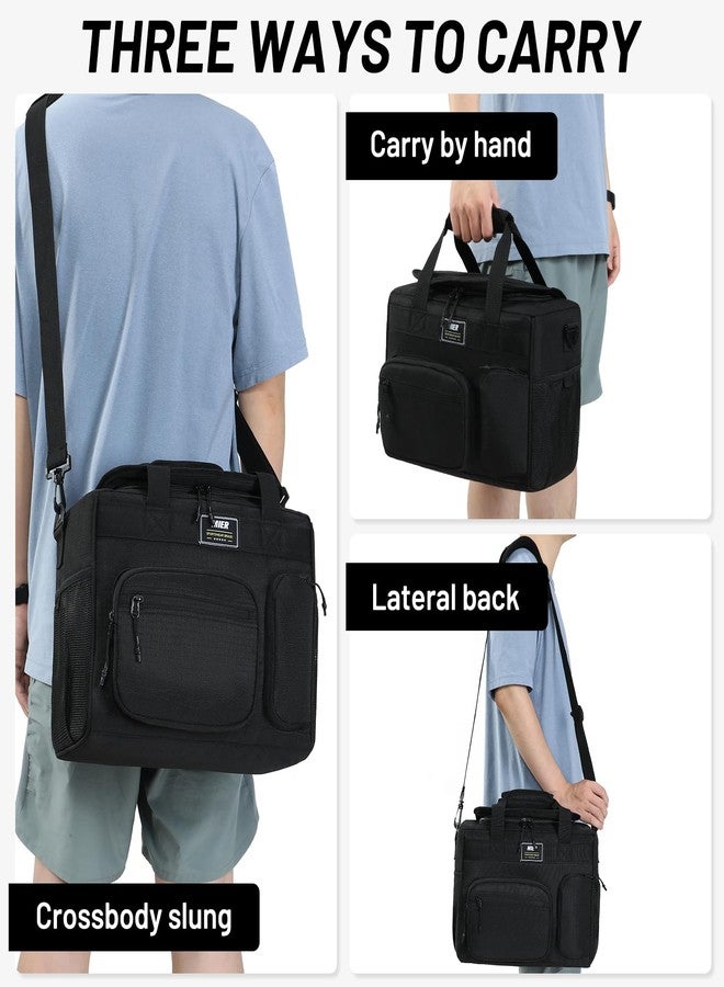 MIER Large Lunch Box for Men Women Adult Insulated Soft Sided Cooler 30 Can Leakproof Lunch Bag Collapsible for Work Travel Camping Beach, 18L (Black-No Luggage Strap) - Image 5