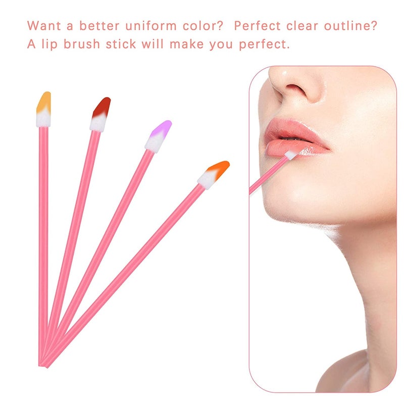 Mooerca 650PCS Disposable Lip Gloss Applicators Make Up Brush Lipstick Wands Makeup Applicators Brushes Applicator Tool Makeup Beauty Tool Kits Disposable Lip Brushes Tool Kits Pink - Image 4