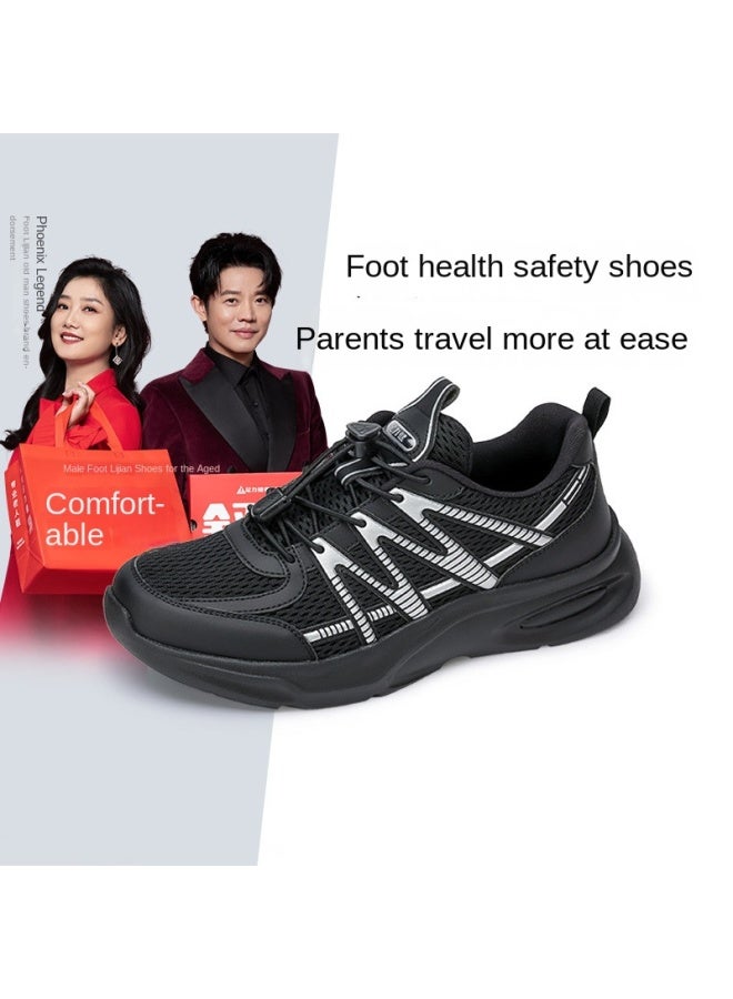 Foot Fitness Cushioned Breathable Safety Shoes】non-slip Outdoor Walking Sneakers For Men, Elderly Shoes, Dad Shoes - Image 2