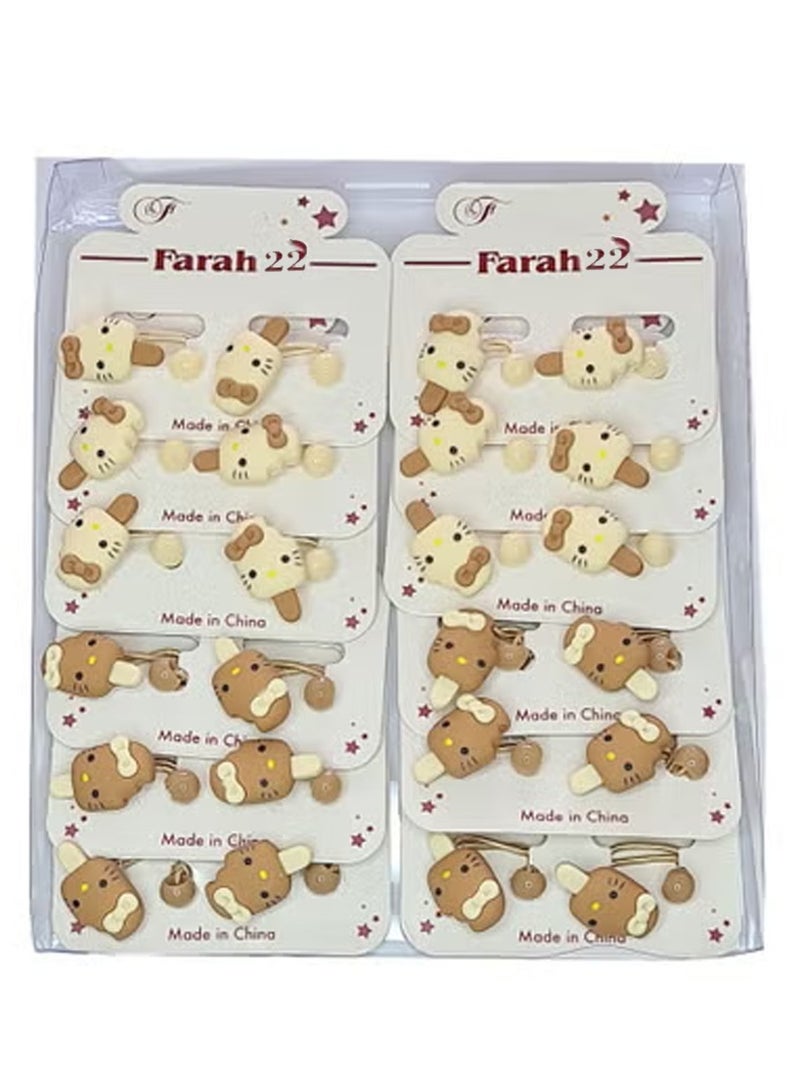 Farah22 24-Piece Cute Elastic Hair Ties Set For Girls Multicolour - Image 1