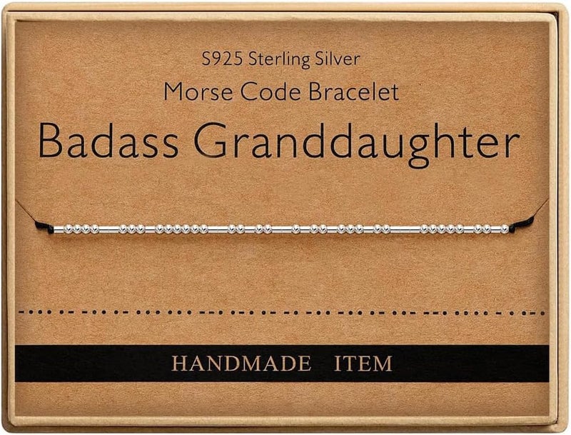 Monily Inspirational Gifts for Women Morse Code Bracelets for Women Funny Bracelet for Friend Funny Gift for Women Sterling Silver Bracelet for Women - Image 1