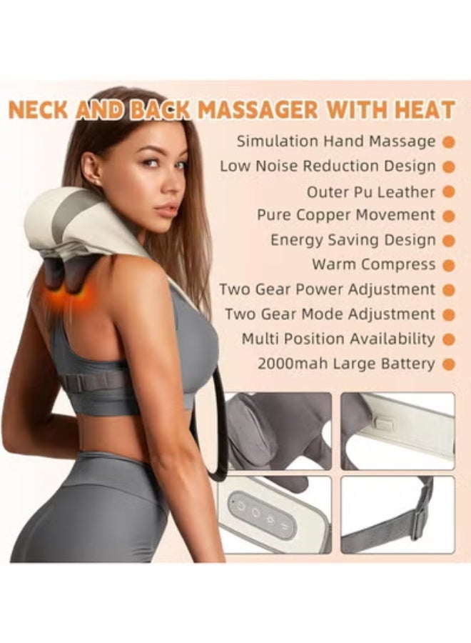 Neck and Back Massager with Heat – 5D Shiatsu Deep Tissue Electric Pillow for Neck, Back, Shoulders, Legs, and Full-Body Pain Relief - Image 2