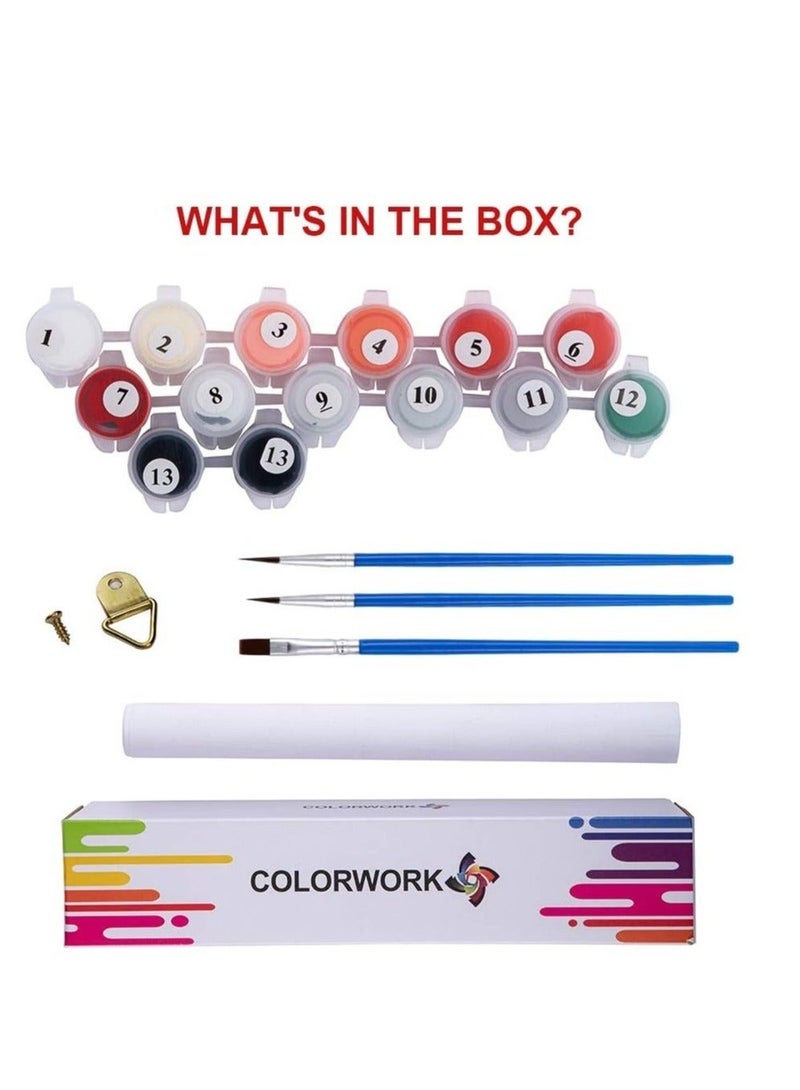 Captaintech DIY Paint by Numbers for Adults and Kids, “Rocky Mountain Sunset” Acrylic Painting Kit by Artist Joan A Brown with Brushes and Acrylic Pigmen for Home Decoration Without Frame - Image 5