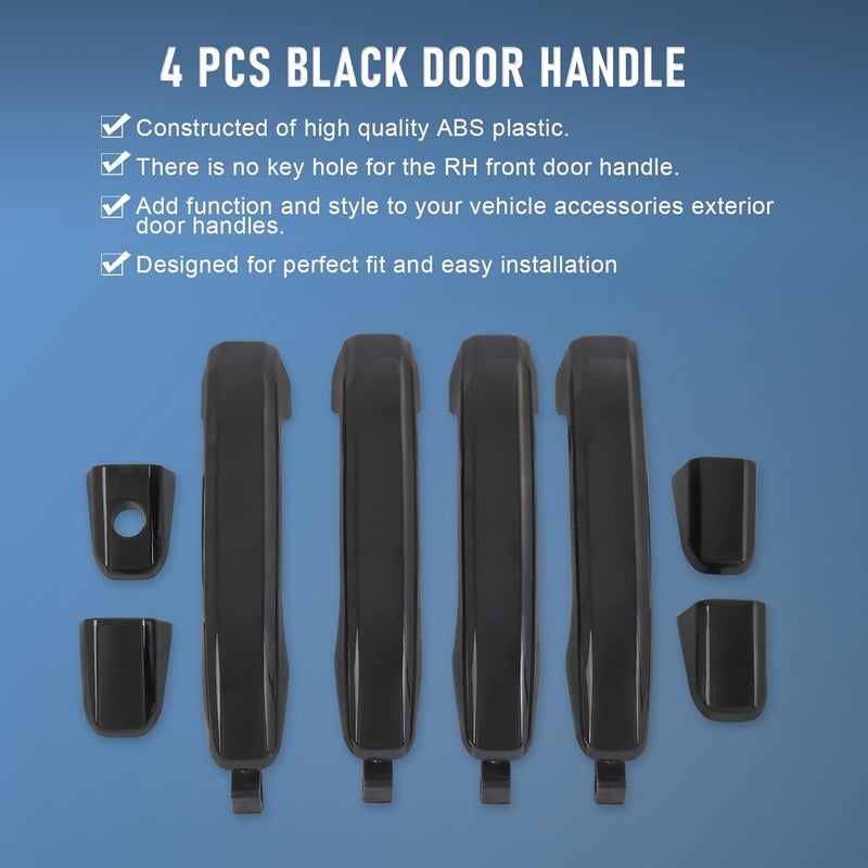 LDMINDA Exterior Black Outside Door Handle Set for Cadillac Escalade, Chevy Avalanche, Silverado, Suburban, GMC Sierra, Yukon (2007-2014) - 4PCS - Image 4