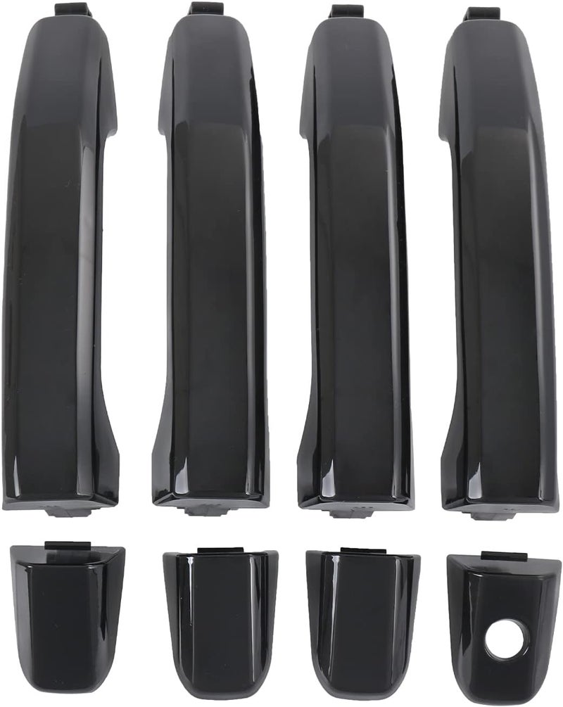 LDMINDA Exterior Black Outside Door Handle Set for Cadillac Escalade, Chevy Avalanche, Silverado, Suburban, GMC Sierra, Yukon (2007-2014) - 4PCS - Image 1