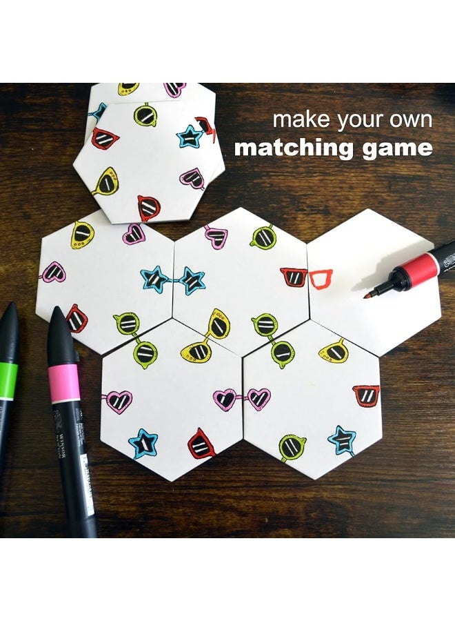 Apostrophe Games Hexagon Board Game Tiles â€“ 20Pcs Large Game Board Pieces Blank Game Board Chits, Same Size as Settlers of Catan â€“ Create Your Own Custom Tiles - Image 1