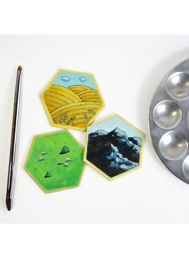 Apostrophe Games Hexagon Board Game Tiles â€“ 20Pcs Large Game Board Pieces Blank Game Board Chits, Same Size as Settlers of Catan â€“ Create Your Own Custom Tiles - Image 4