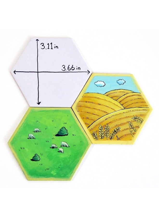 Apostrophe Games Hexagon Board Game Tiles â€“ 20Pcs Large Game Board Pieces Blank Game Board Chits, Same Size as Settlers of Catan â€“ Create Your Own Custom Tiles - Image 5