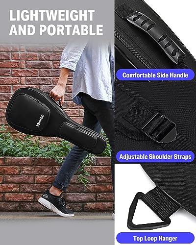 Donner 28 Inch Mandolin Case, 0.5 Inch Padded Sponge 600D Thick Ripstop Waterproof Nylon Soft Gig Bag with Two-Way Sturdy Metal Zippers and Back Hanger Loop, Fit A & F Style Mandolin - Image 5