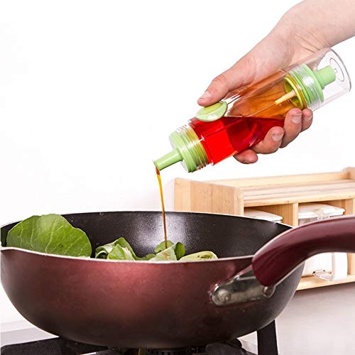 Black Olive Plastic Oil Bottle With Spray & Pourer Push Button Control - Transparent & Leak-Proof Oil Pourer With Inner Tube - Easy Flow Kitchen Oil, Vinegar, Sauce Dispenser For Home & Restaurant Use - Image 1