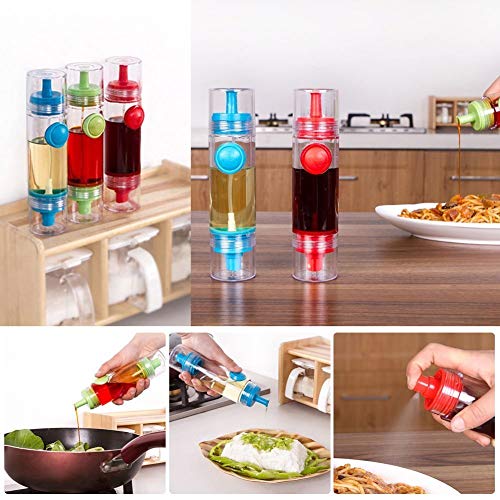 Black Olive Plastic Oil Bottle With Spray & Pourer Push Button Control - Transparent & Leak-Proof Oil Pourer With Inner Tube - Easy Flow Kitchen Oil, Vinegar, Sauce Dispenser For Home & Restaurant Use - Image 5