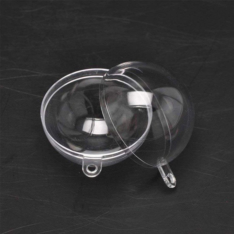 Wenosda 24PCS Clear Plastic Acrylic Fillable Ball Ornament Set  Transparent DIY Craft Ball for Christmas Tree Ornaments  Wedding and Birthday Party Decorations(60mm/2.36 Inches 24pcs) - Image 3