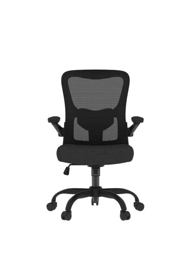 Flexispot Ergonomic Office Chairs Mesh Computer Desk Chair with 4D Flip-up Armrests 2D Lumbar Support Comfy High Back Rolling Task Chair with Swivel Wheels, Black - Image 3