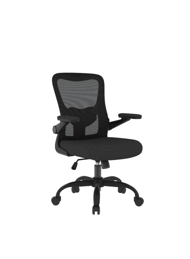 Flexispot Ergonomic Office Chairs Mesh Computer Desk Chair with 4D Flip-up Armrests 2D Lumbar Support Comfy High Back Rolling Task Chair with Swivel Wheels, Black - Image 1
