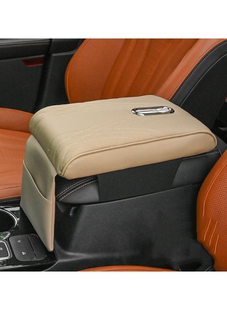 Generic Leather Car Center Console Cover with Tissue Holder and Pockets Universal Car Accessory  - Image 1