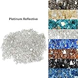 Skyflame 10-Pound Fire Glass for Fireplace Fire Pit and Landscaping, Platinum Reflective, 1/4-Inch - Image 1