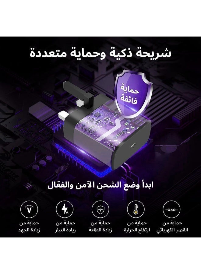 فلوكسهوم شاحن سريع بقوة 45 واط مع كابل USB-C إلى USB-C بطول 1 متر، متوافق مع سلسلة Samsung Galaxy S25 / S24 / S23، وأجهزة Z Fold / Flip، وGalaxy Tab، وGoogle Pixel، وiPhone 15 / 16 / 17 - Image 3
