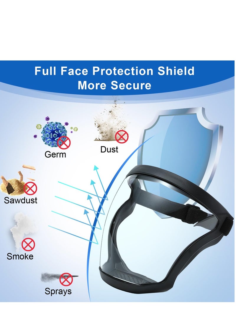 Generic Full Face Super Protective Shields Cycling Face Shield with Clear Spray Splash Proof Full Face Protective Protect Eyes/ Nose/ Mouth/ Anti-splash and Anti-sand Headgear  - Image 3