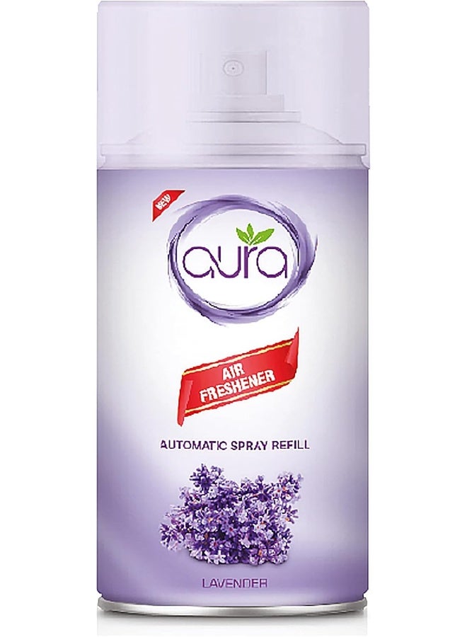 Biella Aura Air Freshener Automatic Spray Refill 250Ml Triple Pack - Dry Based Premium Long Lasting Fragrances Designed To Mask And Remove Unpleasant Odors And Refresh Air. (Lavender)  - Image 1
