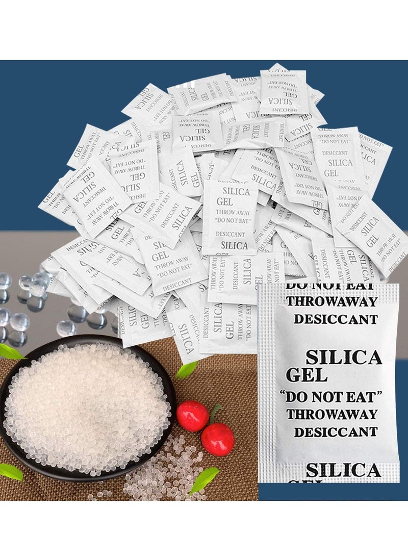 HomarKet Silica Gel Desiccant Bags 100pcs Non-Toxic Moisture Absorber Desiccant Dehumidifier for Kitchen Clothes Food Storage 5g  - Image 1