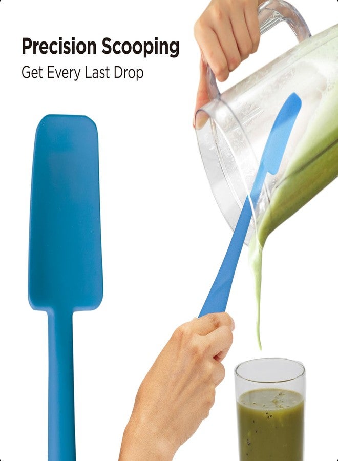 Kitchen Mama WaltzGrip Platinum Silicone Jar and Can Spatula Utensil Set: Heat-Resistant, Nonstick Scraper, Scooping, Perfect for Smoothies, Jam, Cream, Peanut Butter, Dishwasher Cooking Gadget (Blue) - Image 4