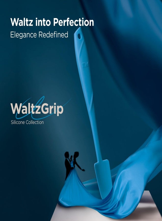 Kitchen Mama WaltzGrip Platinum Silicone Jar and Can Spatula Utensil Set: Heat-Resistant, Nonstick Scraper, Scooping, Perfect for Smoothies, Jam, Cream, Peanut Butter, Dishwasher Cooking Gadget (Blue) - Image 2