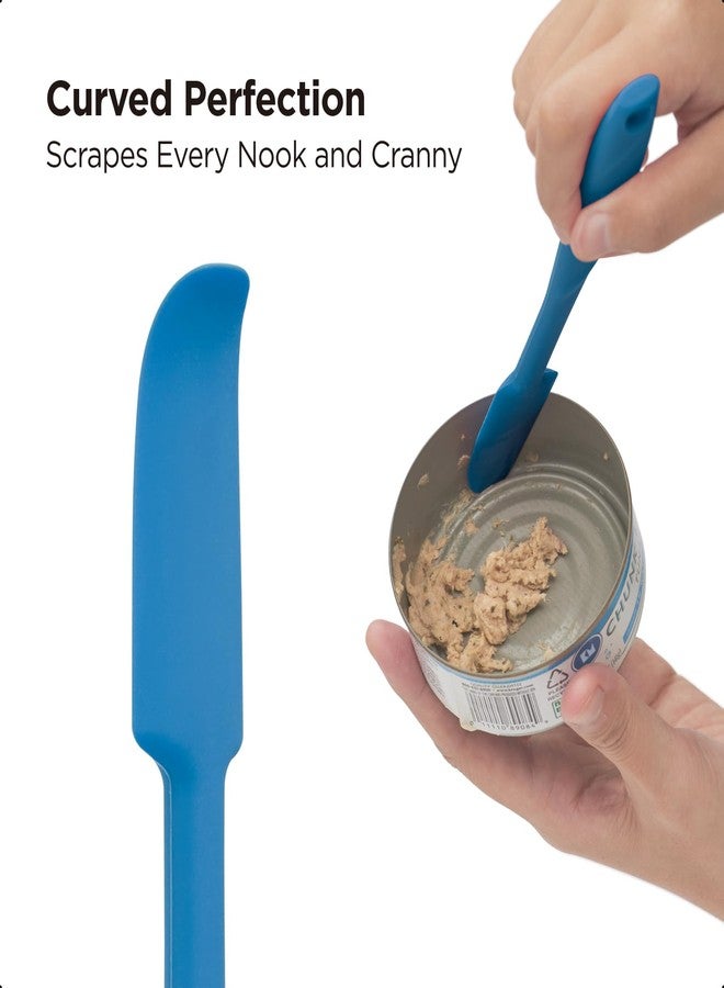 Kitchen Mama WaltzGrip Platinum Silicone Jar and Can Spatula Utensil Set: Heat-Resistant, Nonstick Scraper, Scooping, Perfect for Smoothies, Jam, Cream, Peanut Butter, Dishwasher Cooking Gadget (Blue) - Image 5