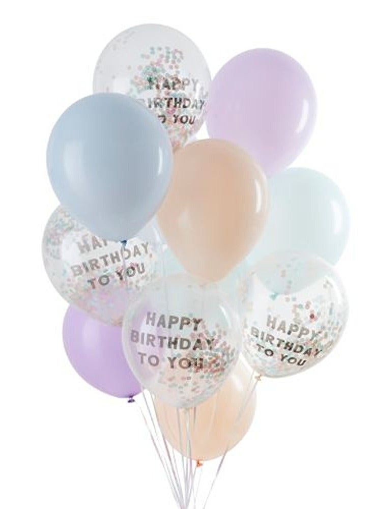 Hootyballoo Birthday Latex  12" Balloon Bundle 12Ct
