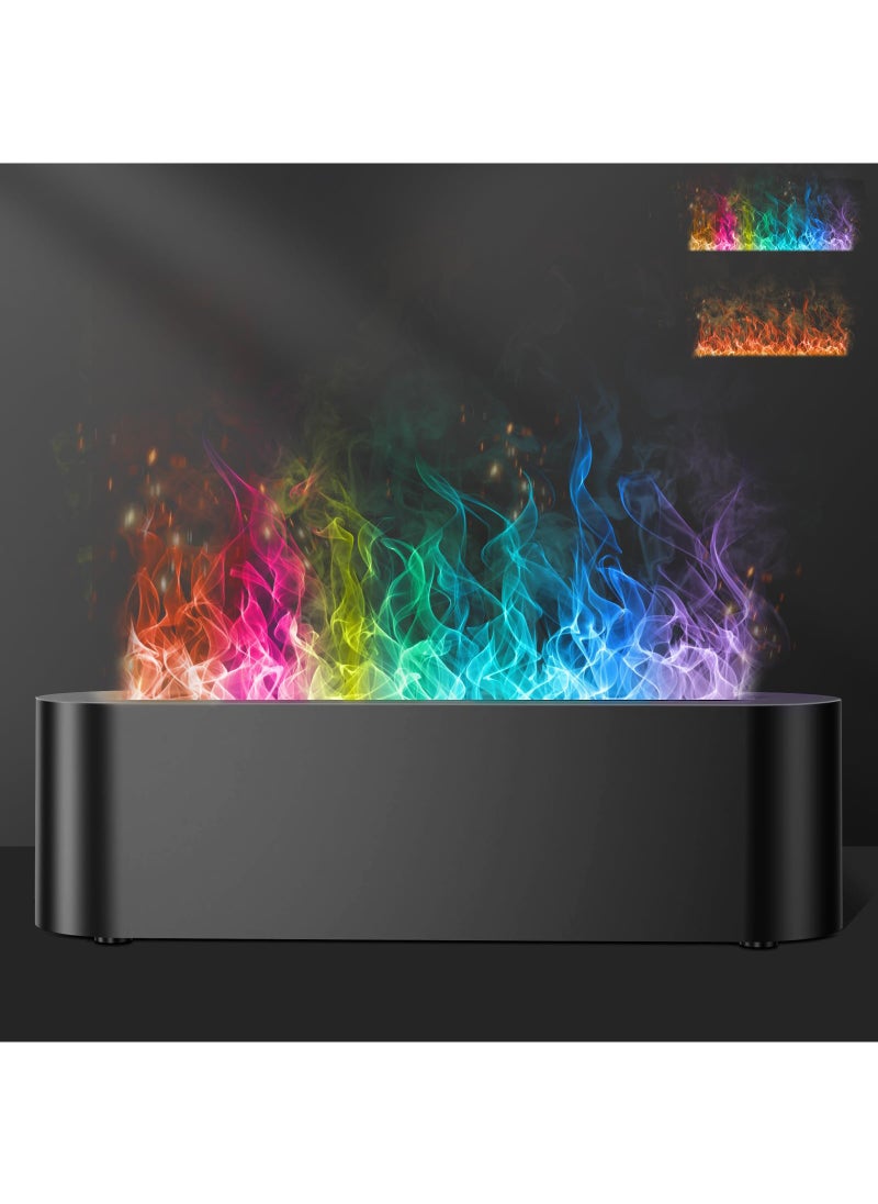 Generic - Colorful Flame Fire Diffuser Humidifier, 7 Colors Changing Oil Diffuser, Ultra-Quiet Aroma Essential Oils Aromatherapy Diffusers for Large Room, Bedroom, Office(Timeable, Waterless Auto off-150ml) - Image 1