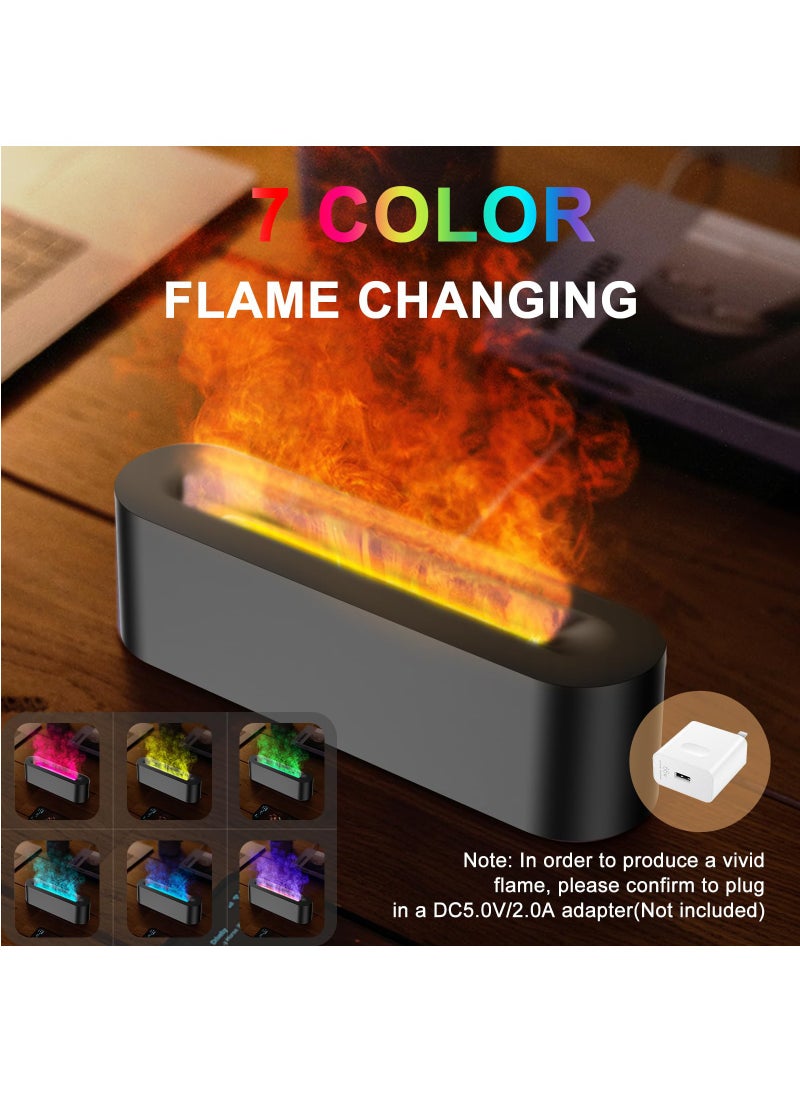 Generic - Colorful Flame Fire Diffuser Humidifier, 7 Colors Changing Oil Diffuser, Ultra-Quiet Aroma Essential Oils Aromatherapy Diffusers for Large Room, Bedroom, Office(Timeable, Waterless Auto off-150ml) - Image 1