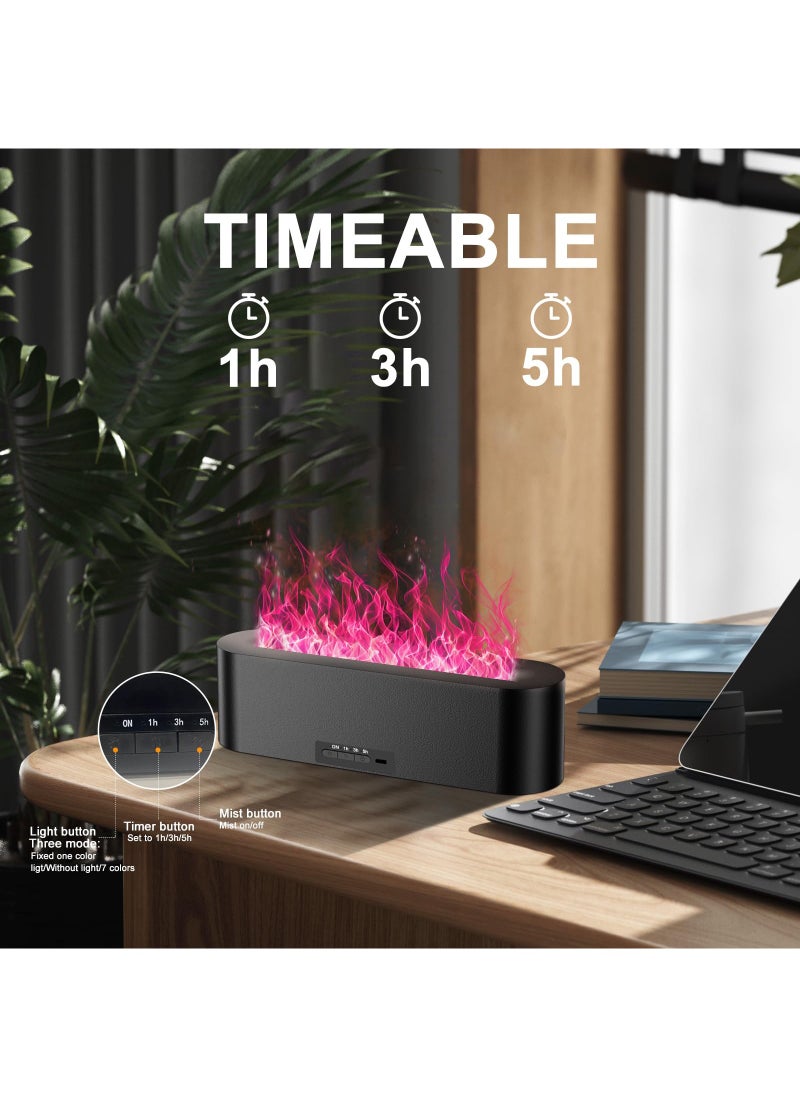 Generic - Colorful Flame Fire Diffuser Humidifier, 7 Colors Changing Oil Diffuser, Ultra-Quiet Aroma Essential Oils Aromatherapy Diffusers for Large Room, Bedroom, Office(Timeable, Waterless Auto off-150ml) - Image 1