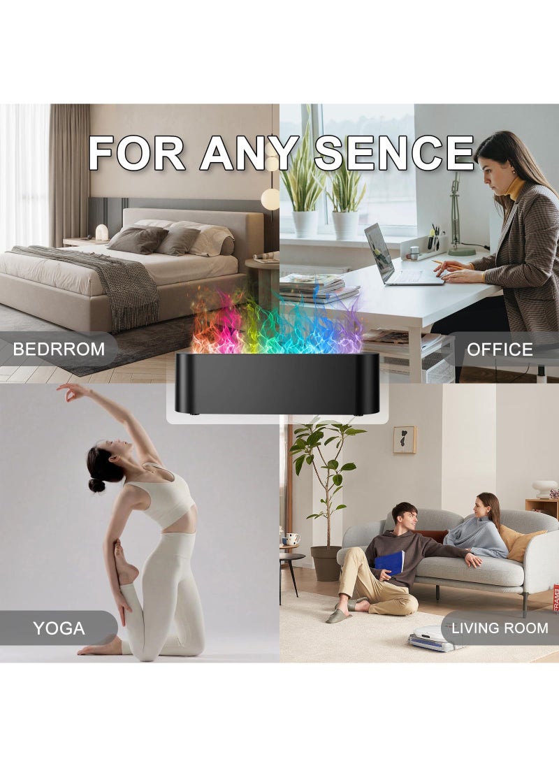 Generic - Colorful Flame Fire Diffuser Humidifier, 7 Colors Changing Oil Diffuser, Ultra-Quiet Aroma Essential Oils Aromatherapy Diffusers for Large Room, Bedroom, Office(Timeable, Waterless Auto off-150ml) - Image 1
