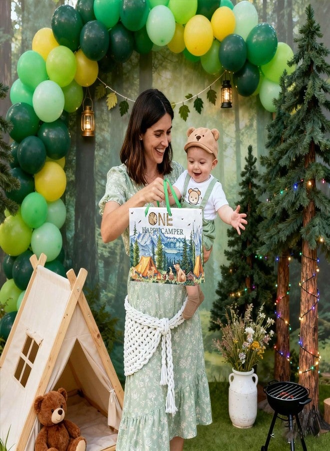 RTMISA One Happy Camper Birthday Gift Bag with Tissue Paper and Greeting Card One Year Old Boy Birthday Gifts Wrapping Paper Bag, 1st Bday Boy Present Wrap, First Birth Day Party Decorations Supplies - Image 4
