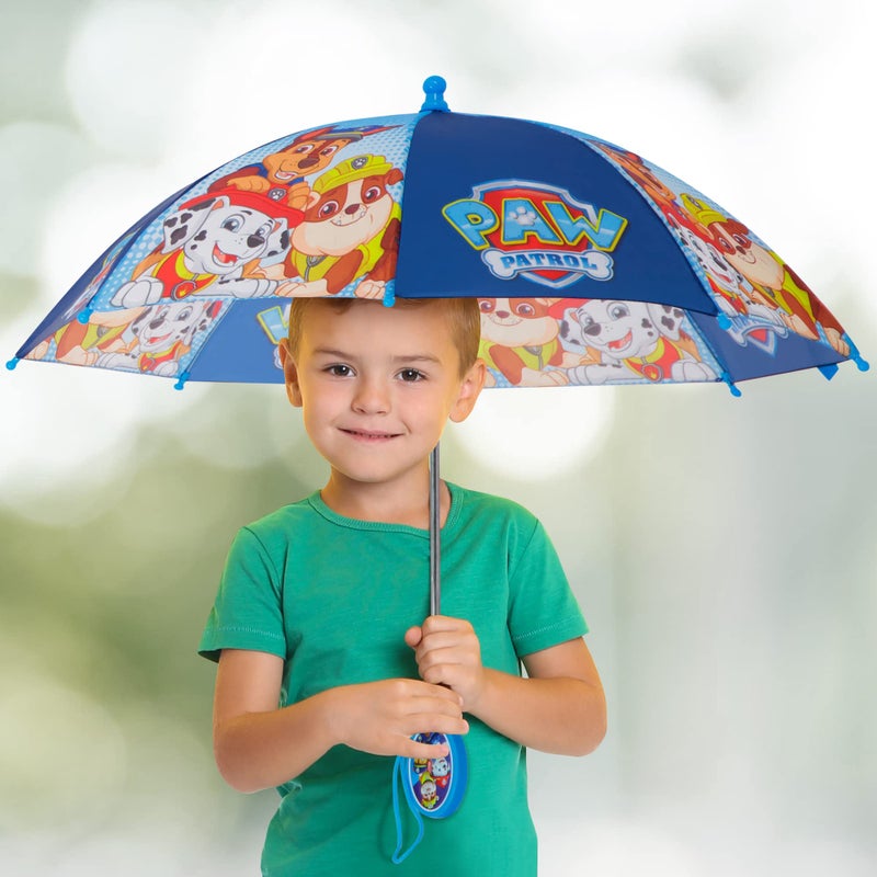 Nickelodeon Kids Umbrella, Paw Patrol Toddler and Little Boy Rain Wear for Ages 3-6, Light Blue - Image 2