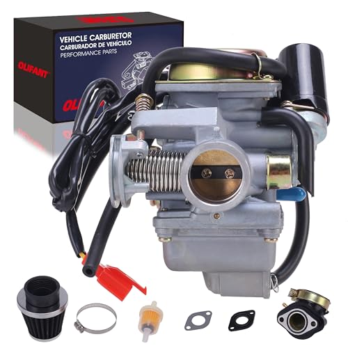 OLIFANT gy6 150cc Carburetor For 150cc 125cc 152QMI 157QMJ Engines Electric Choke Motorcycle Scooter 24mm PD24J Carb With Air Filter Intake Manifold - Image 1