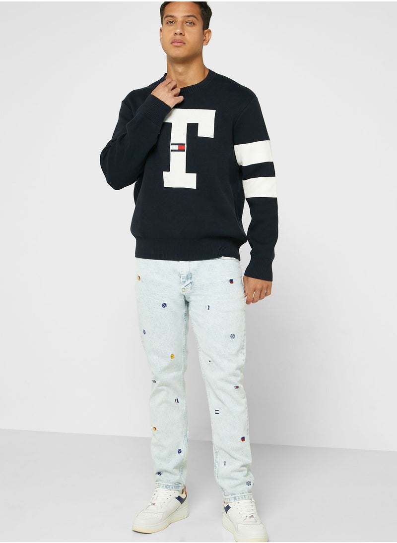 TOMMY JEANS - Text Crew Neck Sweater - Image 1
