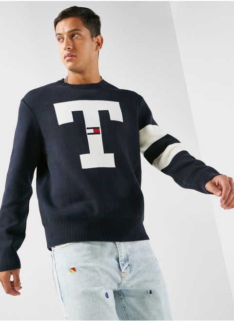 Text Crew Neck Sweater
