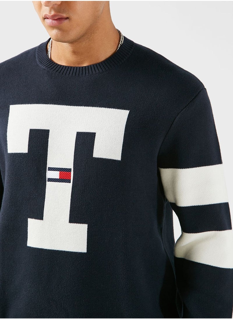 TOMMY JEANS - Text Crew Neck Sweater - Image 1