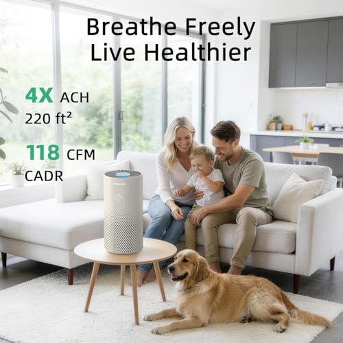 Afloia Air Purifier for Bedroom and Pets Home up to 1780 Ft 5in1 HEPA Filter Air Cleaner with Washable PreFilter Removes Pet Hair Odors Dander Allergies 22dB Quiet Sleep Mode Kilo Pet - Image 3