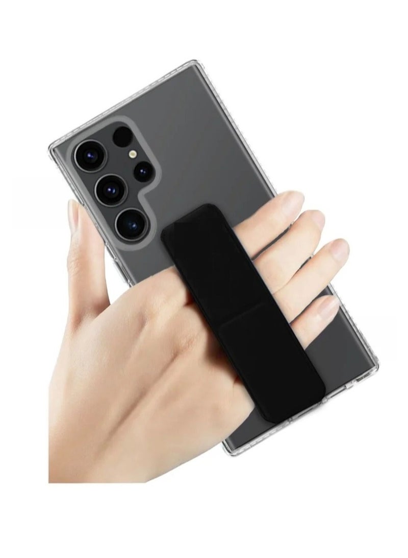 ARMOR Case Cover For Samsung Galaxy S24 Ultra With Magnetic Hand Grip 3 in 1 Clear / Black  - Image 2